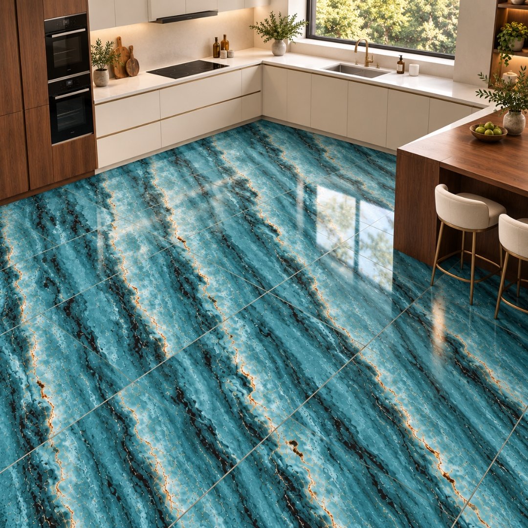 CA BENTLEY AQUA_EL, marble and stone-look wall tile for kitchen (view 6)